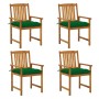 Garden chairs with cushions, 4 units, solid acacia wood. by vidaXL, Garden chairs - Ref: Foro24-3061208, Price: 273,75 €, Dis...