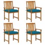 Garden chairs with cushions 4 units solid acacia wood by vidaXL, Garden chairs - Ref: Foro24-3061206, Price: 273,75 €, Discou...