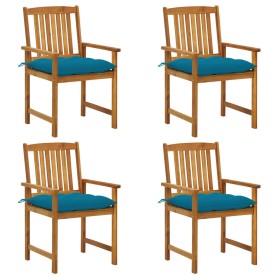 Garden chairs with cushions 4 units solid acacia wood by vidaXL, Garden chairs - Ref: Foro24-3061206, Price: 258,99 €, Discou...