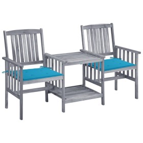 Garden chairs with a small table and solid acacia wood cushions. by vidaXL, Garden sets - Ref: Foro24-3061306, Price: 153,14 ...