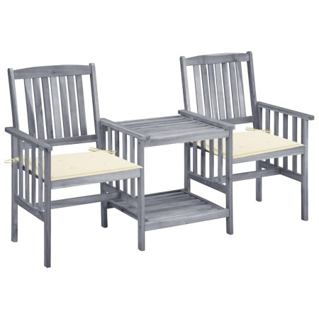 Garden chairs with a small table and solid acacia wood cushions. by vidaXL, Garden sets - Ref: Foro24-3061304, Price: 156,99 ...