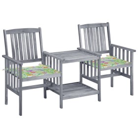 Garden chairs with table and solid acacia wood cushions by vidaXL, Garden sets - Ref: Foro24-3061314, Price: 155,99 €, Discou...