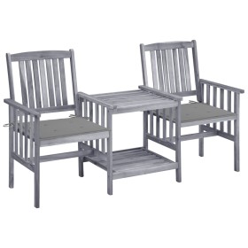 Garden chairs with table and solid acacia wood cushions by vidaXL, Garden sets - Ref: Foro24-3061303, Price: 157,57 €, Discou...