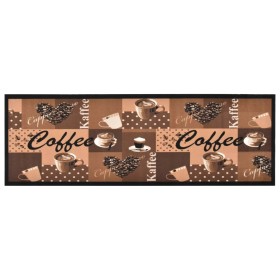 Alfombra de cocina lavable Coffee marrón 45x150 cm de vidaXL, Felpudos - Ref: Foro24-315970, Precio: 22,51 €, Descuento: %