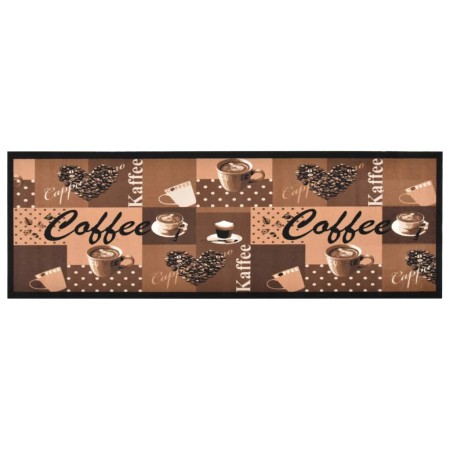 Alfombra de cocina lavable Coffee marrón 45x150 cm de vidaXL, Felpudos - Ref: Foro24-315970, Precio: 23,63 €, Descuento: %