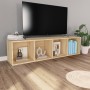 Oak plywood bookcase/TV cabinet 36x30x143 cm by vidaXL, Bookcases and shelves - Ref: Foro24-800147, Price: 61,99 €, Discount: %