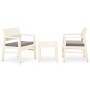 3-piece garden furniture set with white plastic cushions by vidaXL, Garden sets - Ref: Foro24-315854, Price: 124,24 €, Discou...