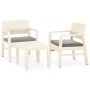 Set de muebles de jardín 3 piezas con cojines plástico blanco de vidaXL, Conjuntos de jardín - Ref: Foro24-315854, Precio: 12...