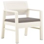 Set de muebles de jardín 3 piezas con cojines plástico blanco de vidaXL, Conjuntos de jardín - Ref: Foro24-315854, Precio: 12...