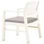 Set de muebles de jardín 3 piezas con cojines plástico blanco de vidaXL, Conjuntos de jardín - Ref: Foro24-315854, Precio: 12...