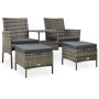 2 seater garden sofa with table and stools gray PE rattan by vidaXL, Outdoor sofas - Ref: Foro24-313593, Price: 278,07 €, Dis...