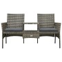 2 seater garden sofa with table and stools gray PE rattan by vidaXL, Outdoor sofas - Ref: Foro24-313593, Price: 278,07 €, Dis...