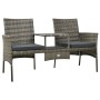 2 seater garden sofa with table and stools gray PE rattan by vidaXL, Outdoor sofas - Ref: Foro24-313593, Price: 278,07 €, Dis...