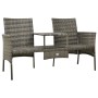 2 seater garden sofa with table and stools gray PE rattan by vidaXL, Outdoor sofas - Ref: Foro24-313593, Price: 278,07 €, Dis...