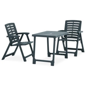 Klappbarer Bistrotisch und Stühle 3 Stück grüner Kunststoff von vidaXL, Gartensets - Ref: Foro24-315834, Preis: 125,26 €, Rab...