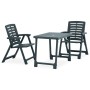 Bistro table and folding chairs 3-piece set in green plastic by vidaXL, Garden sets - Ref: Foro24-315834, Price: 125,26 €, Di...