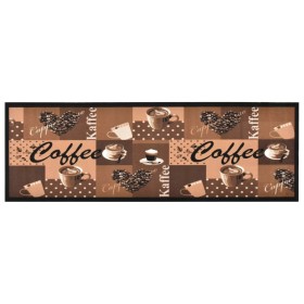 Alfombra de cocina lavable Coffee marrón 60x180 cm de vidaXL, Felpudos - Ref: Foro24-315971, Precio: 32,99 €, Descuento: %