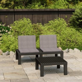 2-piece garden furniture set with gray plastic cushions by vidaXL, Garden sets - Ref: Foro24-315853, Price: 127,99 €, Discoun...