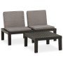 Set de muebles de jardín 2 piezas con cojines plástico gris de vidaXL, Conjuntos de jardín - Ref: Foro24-315853, Precio: 136,...