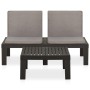 Set de muebles de jardín 2 piezas con cojines plástico gris de vidaXL, Conjuntos de jardín - Ref: Foro24-315853, Precio: 136,...