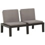 Set de muebles de jardín 2 piezas con cojines plástico gris de vidaXL, Conjuntos de jardín - Ref: Foro24-315853, Precio: 136,...