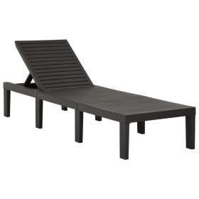 Anthrazitgraue Sonnenliege aus Kunststoff von vidaXL, Liegen - Ref: Foro24-315827, Preis: 112,09 €, Rabatt: %