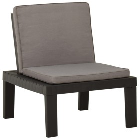 Silla de jardín con cojín plástico gris de vidaXL, Sillas de jardín - Ref: Foro24-315847, Precio: 78,99 €, Descuento: %