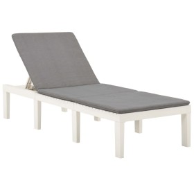 Lounger with white plastic cushion by vidaXL, Loungers - Ref: Foro24-315828, Price: 127,99 €, Discount: %