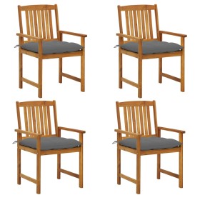 Garden chairs with cushions 4 units solid acacia wood by vidaXL, Garden chairs - Ref: Foro24-3061200, Price: 263,99 €, Discou...