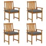 Garden chairs with cushions 4 units solid acacia wood by vidaXL, Garden chairs - Ref: Foro24-3061200, Price: 263,99 €, Discou...