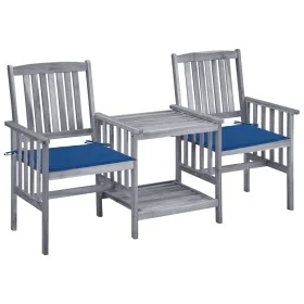 Gartenstühle mit kleinem Tisch und Kissen aus massivem Akazienholz von vidaXL, Gartensets - Ref: Foro24-3061312, Preis: 160,4...