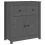 Solid gray pine wood sideboard 70x35x80 cm by vidaXL, Sideboards - Ref: Foro24-813751, Price: 100,70 €, Discount: %