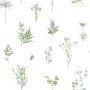 Immergrüne Tapete Kräuter und Blumen weiß von Noordwand, Bemaltes Papier - Ref: Foro24-434278, Preis: 34,84 €, Rabatt: %