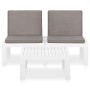 Set de muebles de jardín 2 piezas con cojines plástico blanco de vidaXL, Conjuntos de jardín - Ref: Foro24-315852, Precio: 15...