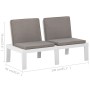 Set de muebles de jardín 2 piezas con cojines plástico blanco de vidaXL, Conjuntos de jardín - Ref: Foro24-315852, Precio: 15...