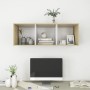 Mueble TV pared madera contrachapada blanco roble 37x37x107 cm de vidaXL, Muebles TV - Ref: Foro24-805485, Precio: 47,99 €, D...