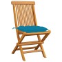 Garden chairs 4 pcs teak wood with light blue cushions by vidaXL, Garden chairs - Ref: Foro24-3062587, Price: 267,46 €, Disco...