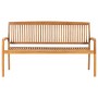 Stackable garden bench and cushion solid teak wood 159 cm by vidaXL, garden benches - Ref: Foro24-3063330, Price: 258,43 €, D...