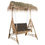 2-seater swing bench with palm leaves and bamboo cushion 202 cm by vidaXL, Garden rockers - Ref: Foro24-3063941, Price: 467,8...