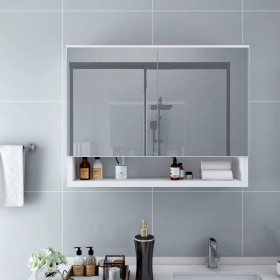 Armario de baño con espejo MDF blanco 80x15x60 cm de vidaXL, Tocadores de baño - Ref: Foro24-323604, Precio: 118,99 €, Descue...