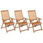 Folding garden chairs 3 pcs solid acacia wood cushions by vidaXL, Garden chairs - Ref: Foro24-3064105, Price: 257,99 €, Disco...