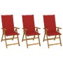 Folding garden chairs 3 units and solid acacia wood cushions by vidaXL, Garden chairs - Ref: Foro24-3064095, Price: 250,74 €,...