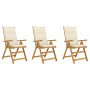 Folding garden chairs 3 pcs solid acacia wood cushions by vidaXL, Garden chairs - Ref: Foro24-3064106, Price: 285,50 €, Disco...