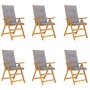 Folding garden chairs 6 pcs solid acacia wood and cushions by vidaXL, Garden chairs - Ref: Foro24-3064135, Price: 467,30 €, D...