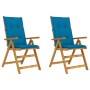 Reclining garden chairs 2 pcs solid acacia wood cushions by vidaXL, Garden chairs - Ref: Foro24-3064078, Price: 162,01 €, Dis...