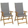 Reclining garden chairs 2 units solid acacia wood with cushions by vidaXL, Garden chairs - Ref: Foro24-3064060, Price: 172,45...