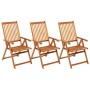 Folding garden chairs 3 pcs solid acacia wood cushions by vidaXL, Garden chairs - Ref: Foro24-3064118, Price: 278,31 €, Disco...