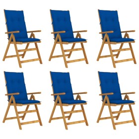 Folding garden chairs 6 pcs solid acacia wood and cushions by vidaXL, Garden chairs - Ref: Foro24-3064144, Price: 471,99 €, D...