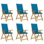 Folding garden chairs 6 pcs solid acacia wood and cushions by vidaXL, Garden chairs - Ref: Foro24-3064138, Price: 471,99 €, D...