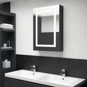 Armario de baño con espejo LED negro brillante 50x13x70 cm de vidaXL, Tocadores de baño - Ref: Foro24-326489, Precio: 164,99 ...